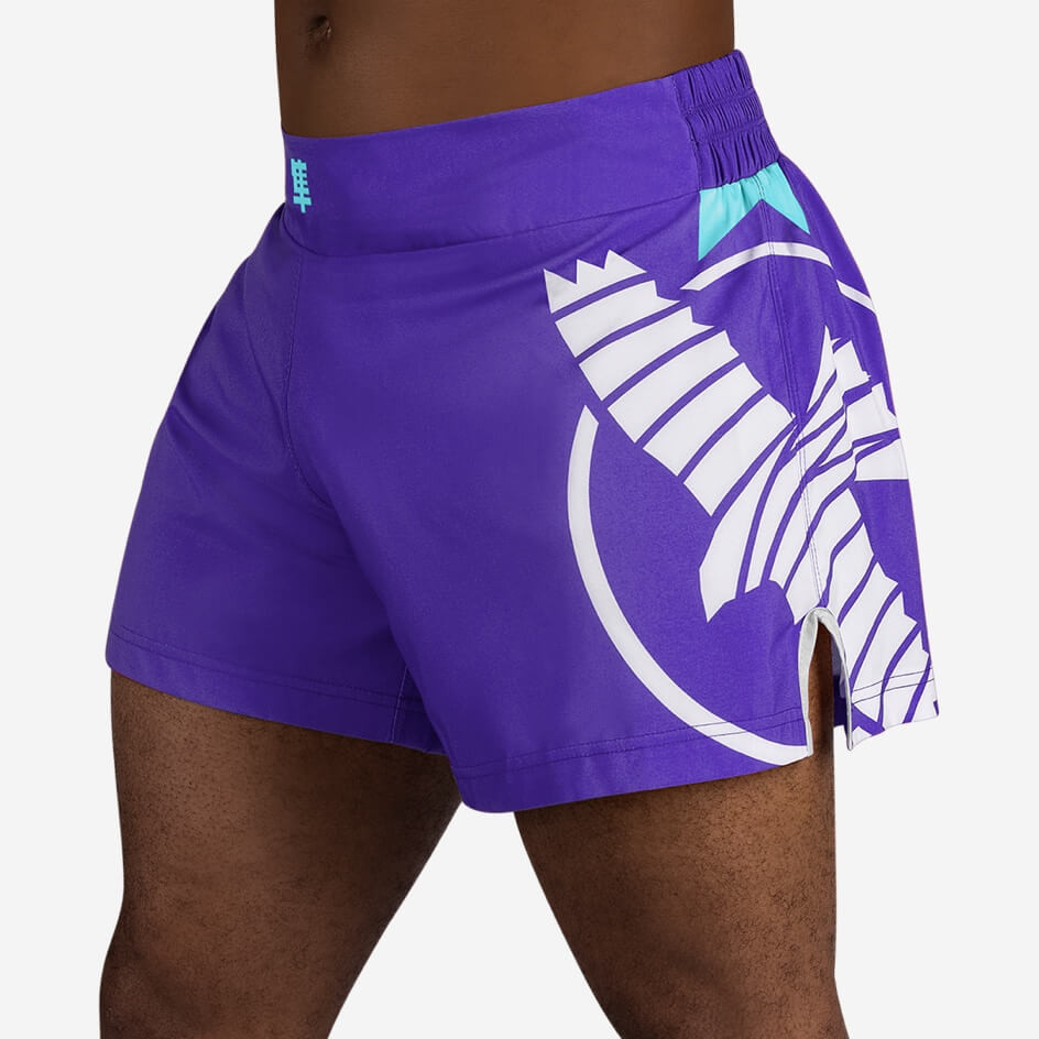 Hayabusa Icon Kickboxing Shorts - Purple / White