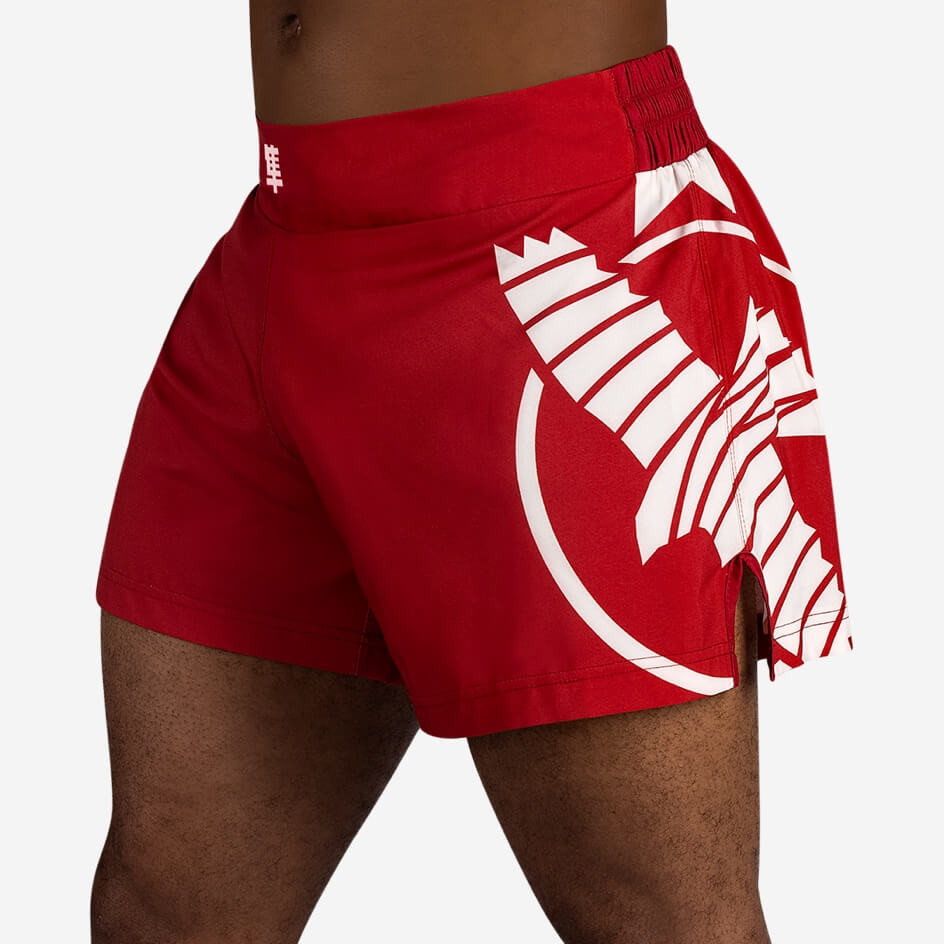 Hayabusa Icon Kickboxing Shorts - Red / White