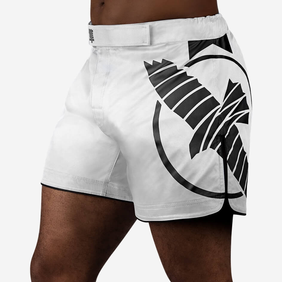 Hayabusa Icon Mid-Length Fight Shorts - White / Black