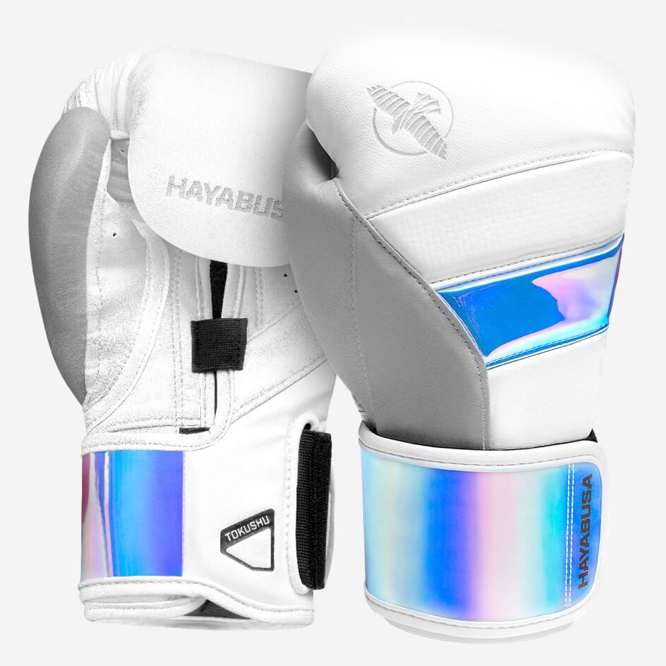Hayabusa T3 Boxing Gloves - White / Iridescent