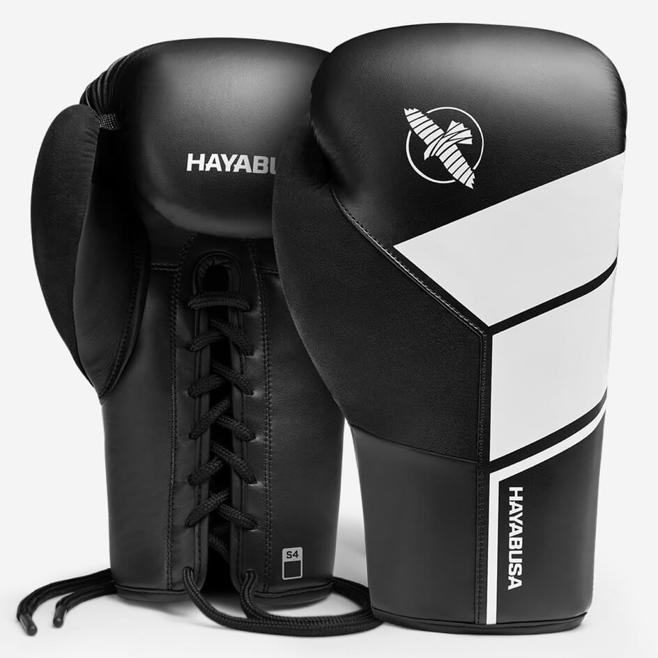 Hayabusa S4 Lace Up Boxing Gloves - Black